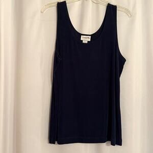 Chico’s‎ Travelers Women Navy Blue Tank Top Sleeveless Shell Stretch 2 (Med)